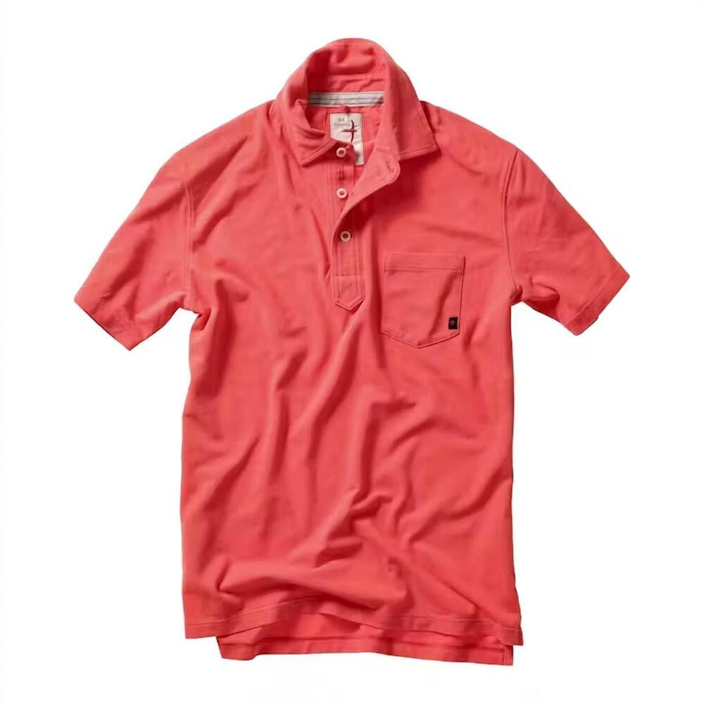 NEW RELWEN men's pique slot polo shirt in sunset